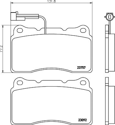HELLA PAGID 8db355014731 -  Комплект тормозных колодок, дисковый тормоз
